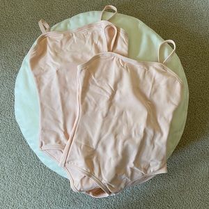 Lot of 2 Capezio Light Pink Cami Leotard. Girls Size I. NWOT.